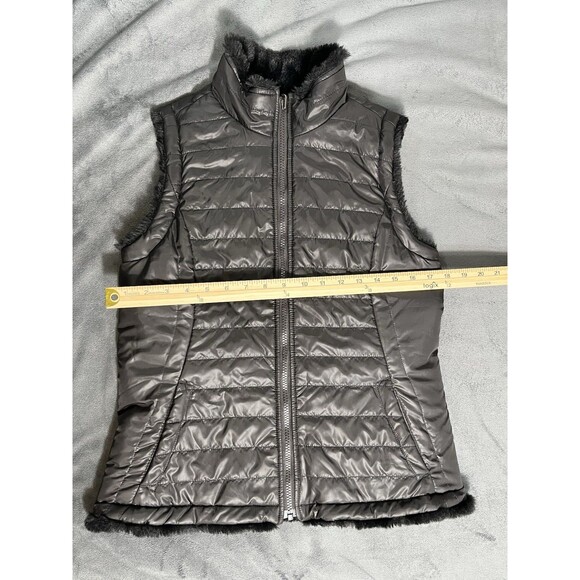 Nicole Miller Ladies' Reversible Vest Black Quilted SZ XS Full Zip - Picture 10 of 15